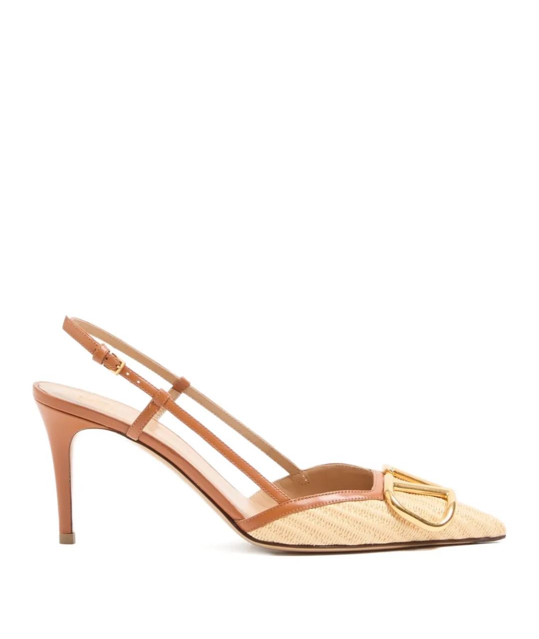 VALENTINO Бежевые кожаные туфли, фото 1