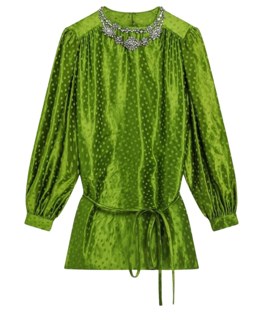 VALENTINO Зеленое шелковое коктейльное платье, фото 1