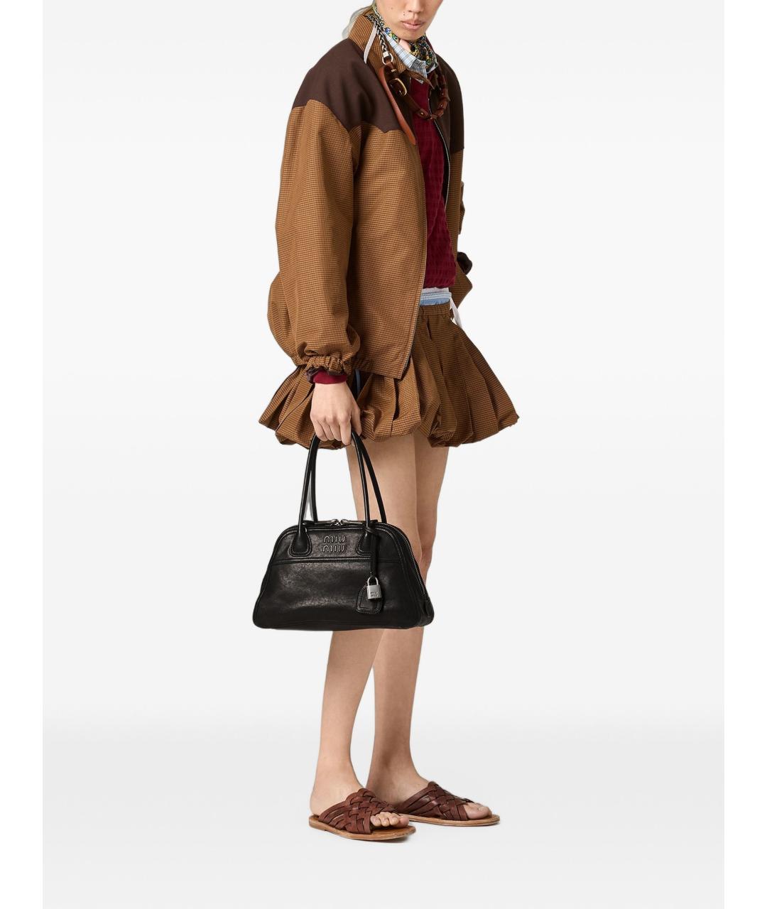 MIU MIU Черная кожаная сумка тоут, фото 3