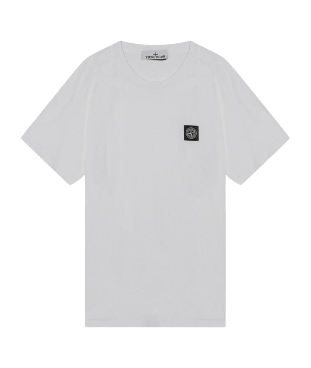 STONE ISLAND Белая хлопковая футболка, фото 1