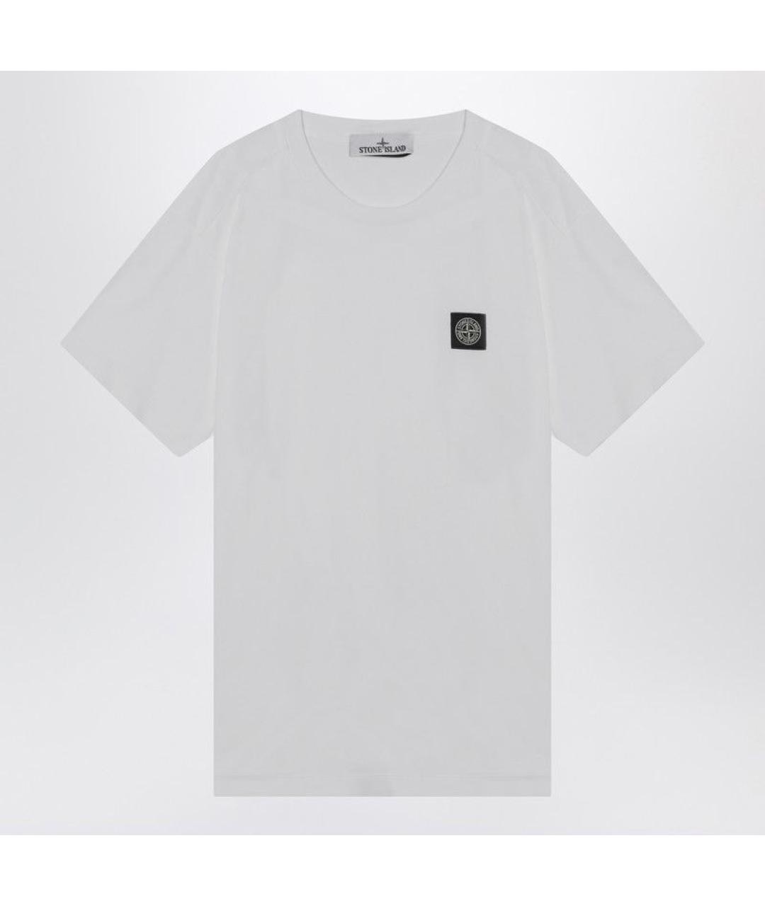STONE ISLAND Белая хлопковая футболка, фото 4