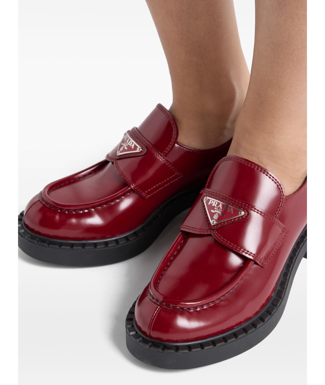 PRADA Красные лоферы из лакированной кожи, фото 5