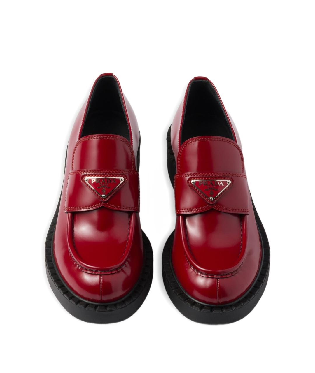 PRADA Красные лоферы из лакированной кожи, фото 4