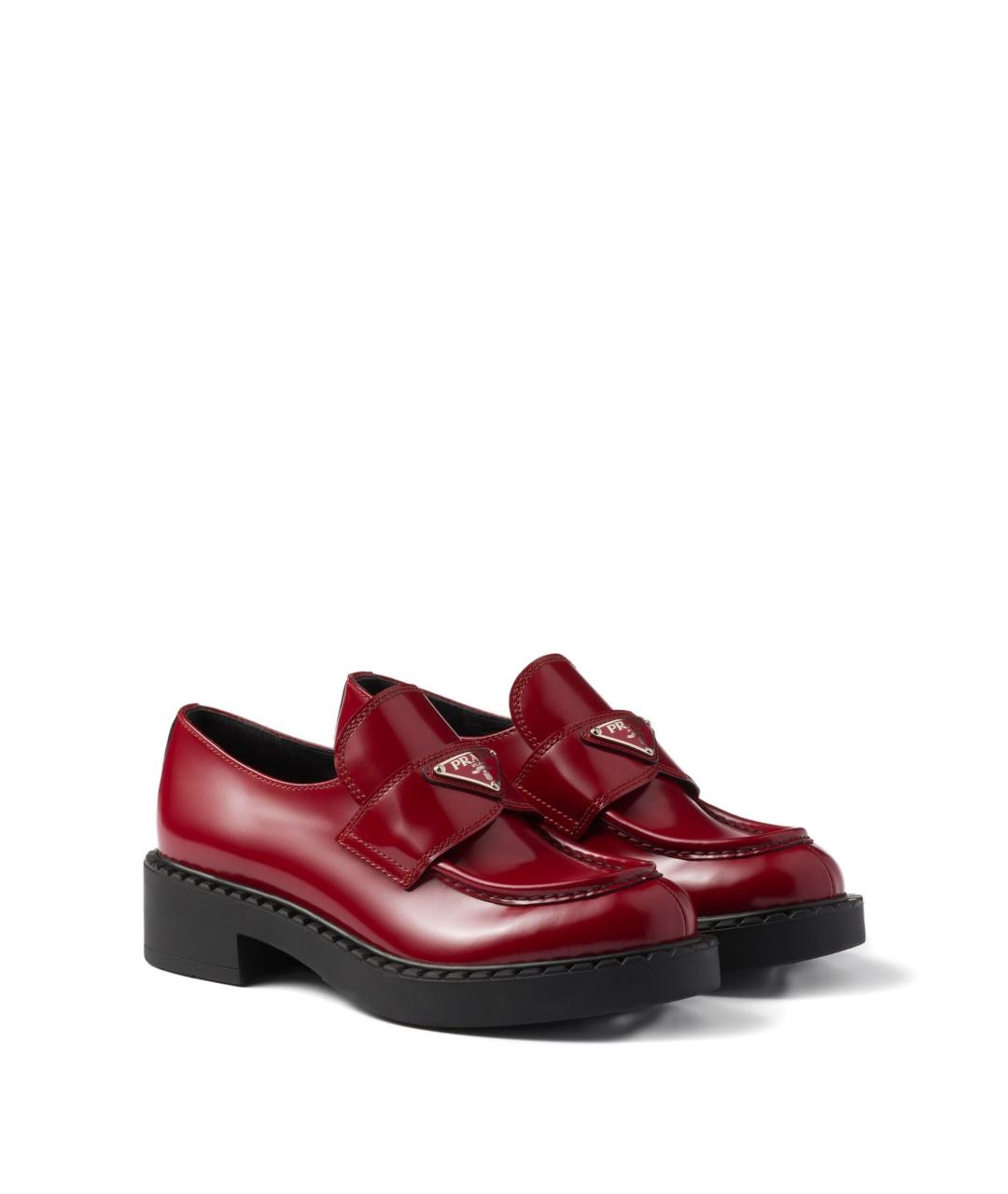 PRADA Красные лоферы из лакированной кожи, фото 2