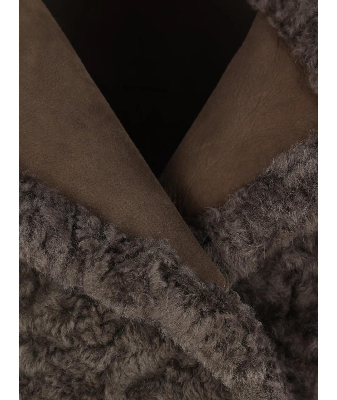 BRUNELLO CUCINELLI Коричневая меховая дубленка, фото 4