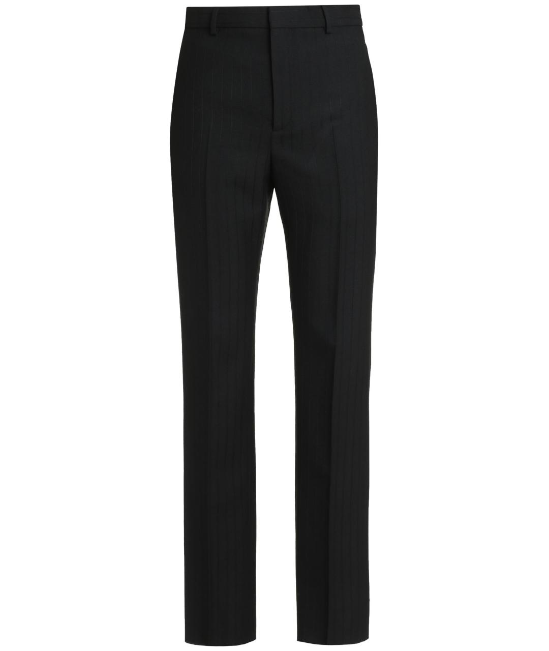 SAINT LAURENT Черные хлопковые повседневные брюки, фото 1