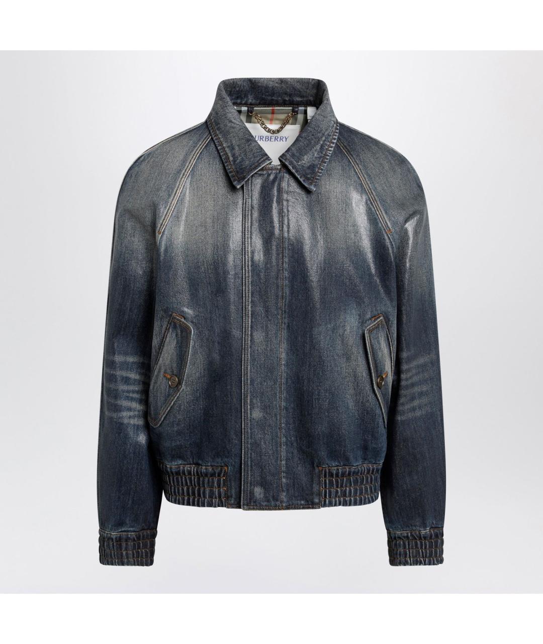 BURBERRY Синяя хлопковая куртка, фото 3