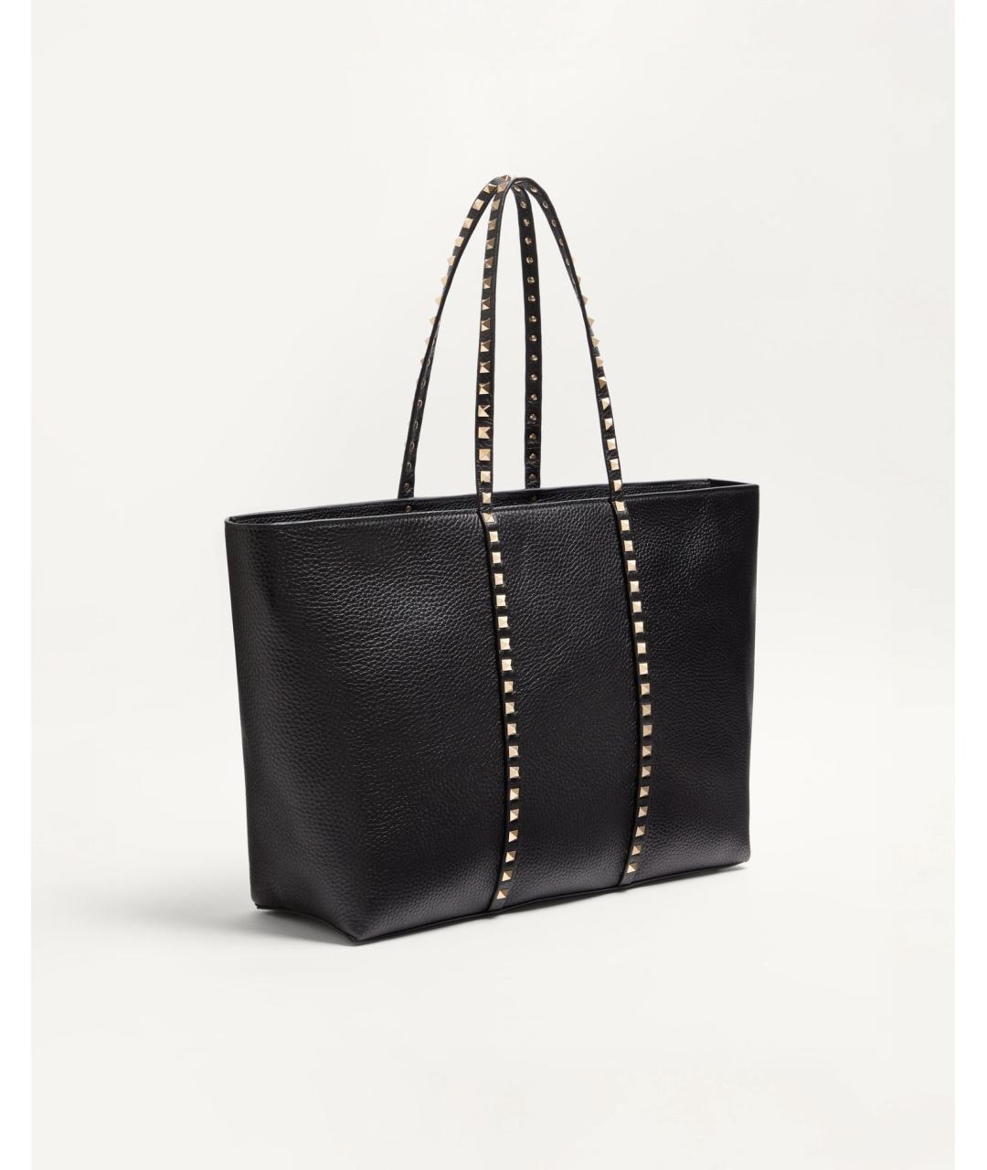 VALENTINO Черная кожаная сумка тоут, фото 4