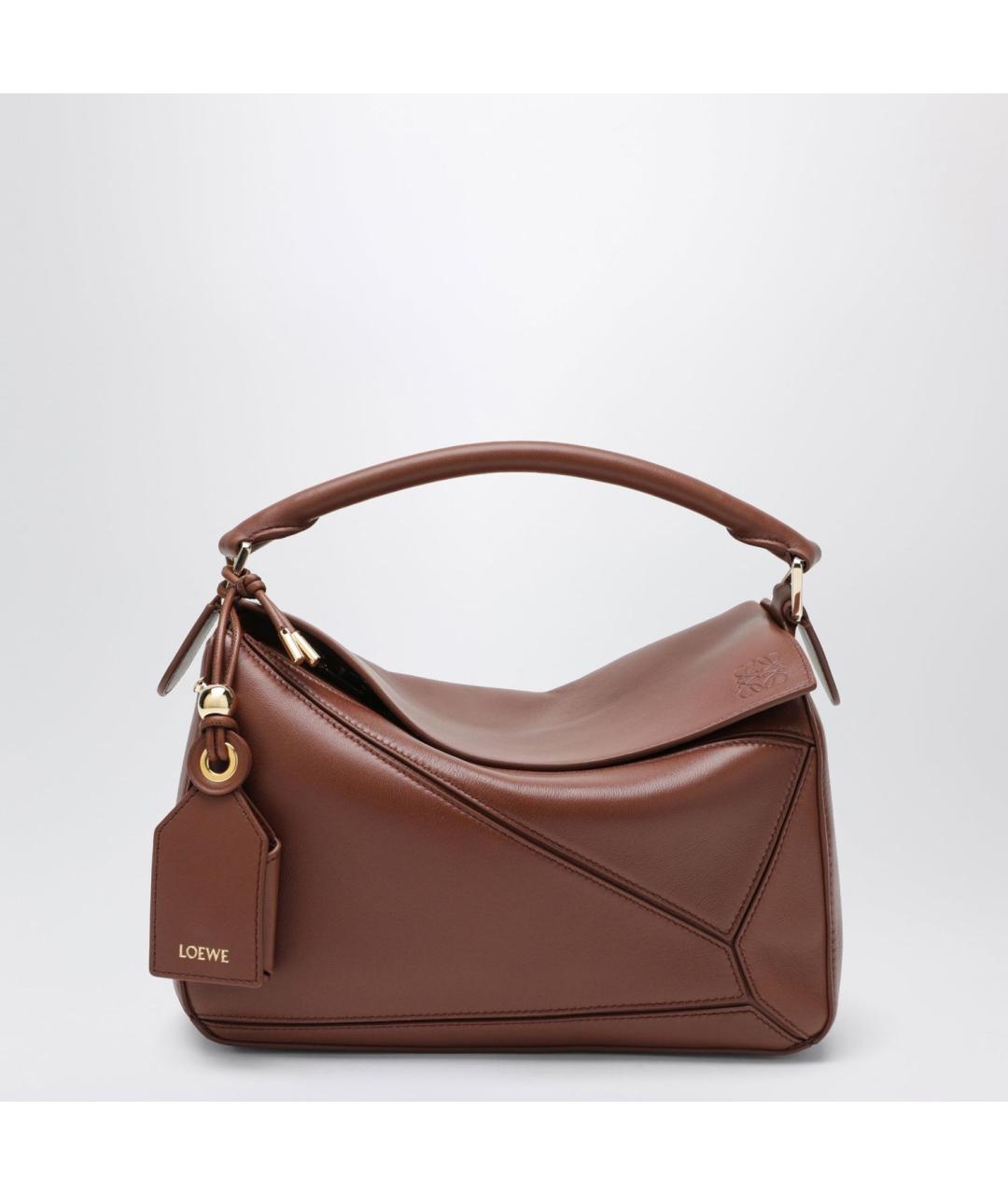 LOEWE Коричневая кожаная сумка через плечо, фото 3