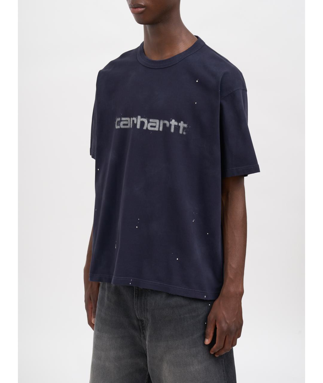 CARHARTT WIP Синяя хлопковая футболка, фото 2