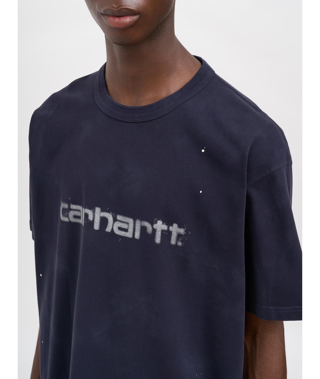 CARHARTT WIP Синяя хлопковая футболка, фото 3