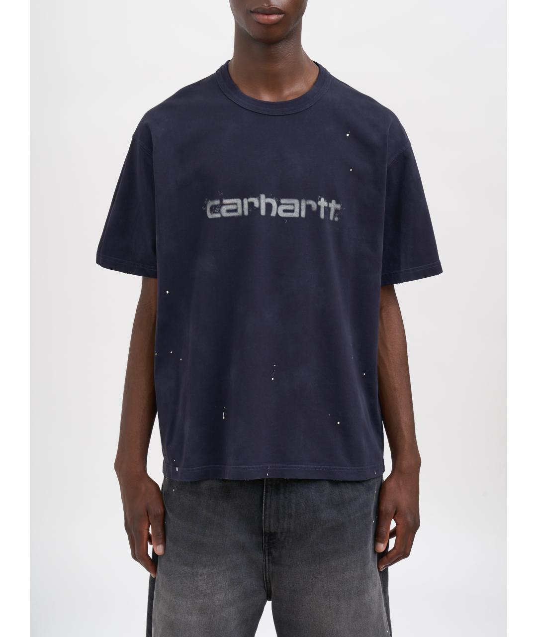 CARHARTT WIP Синяя хлопковая футболка, фото 5