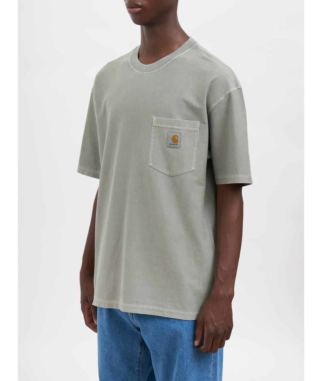 CARHARTT WIP Зеленая хлопковая футболка, фото 2
