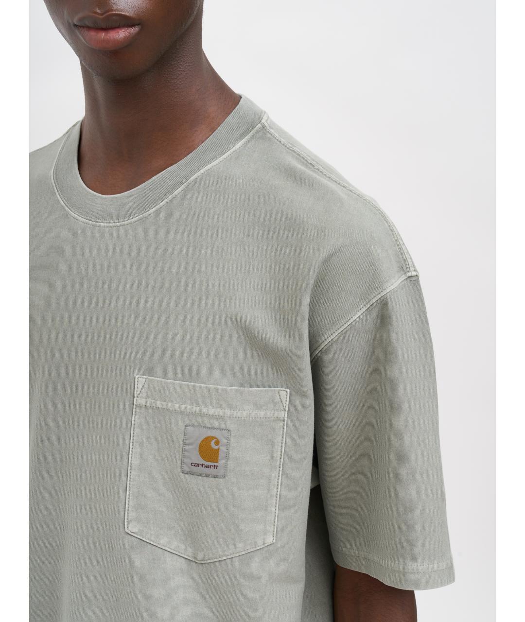 CARHARTT WIP Зеленая хлопковая футболка, фото 3