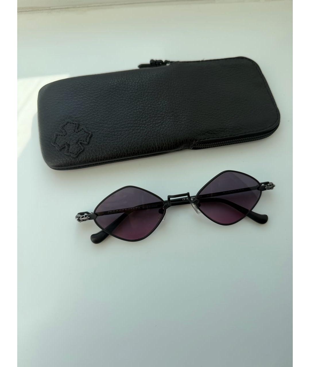 CHROME HEARTS Черные металлические солнцезащитные очки, фото 6
