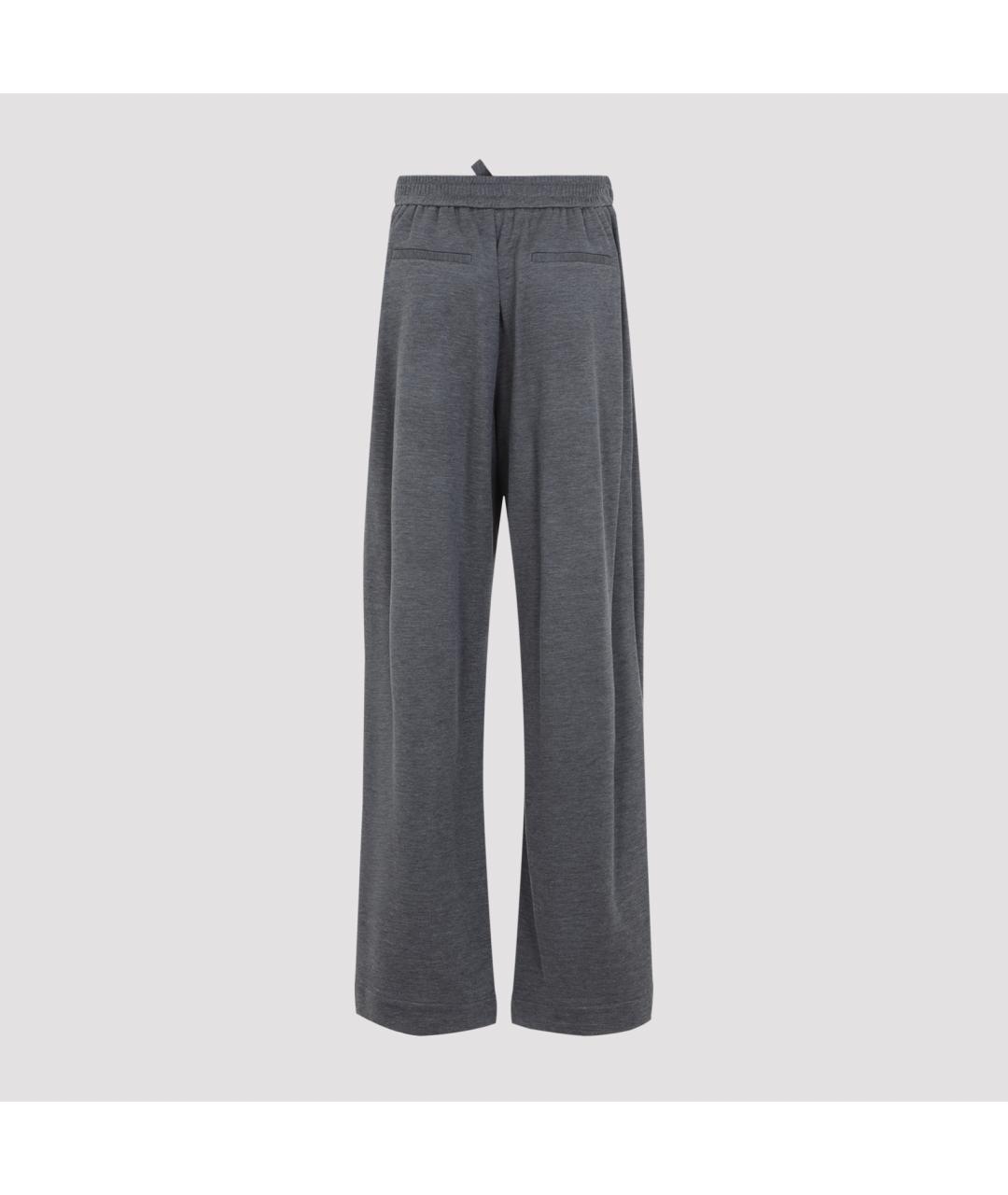 BRUNELLO CUCINELLI Серые хлопковые брюки широкие, фото 3