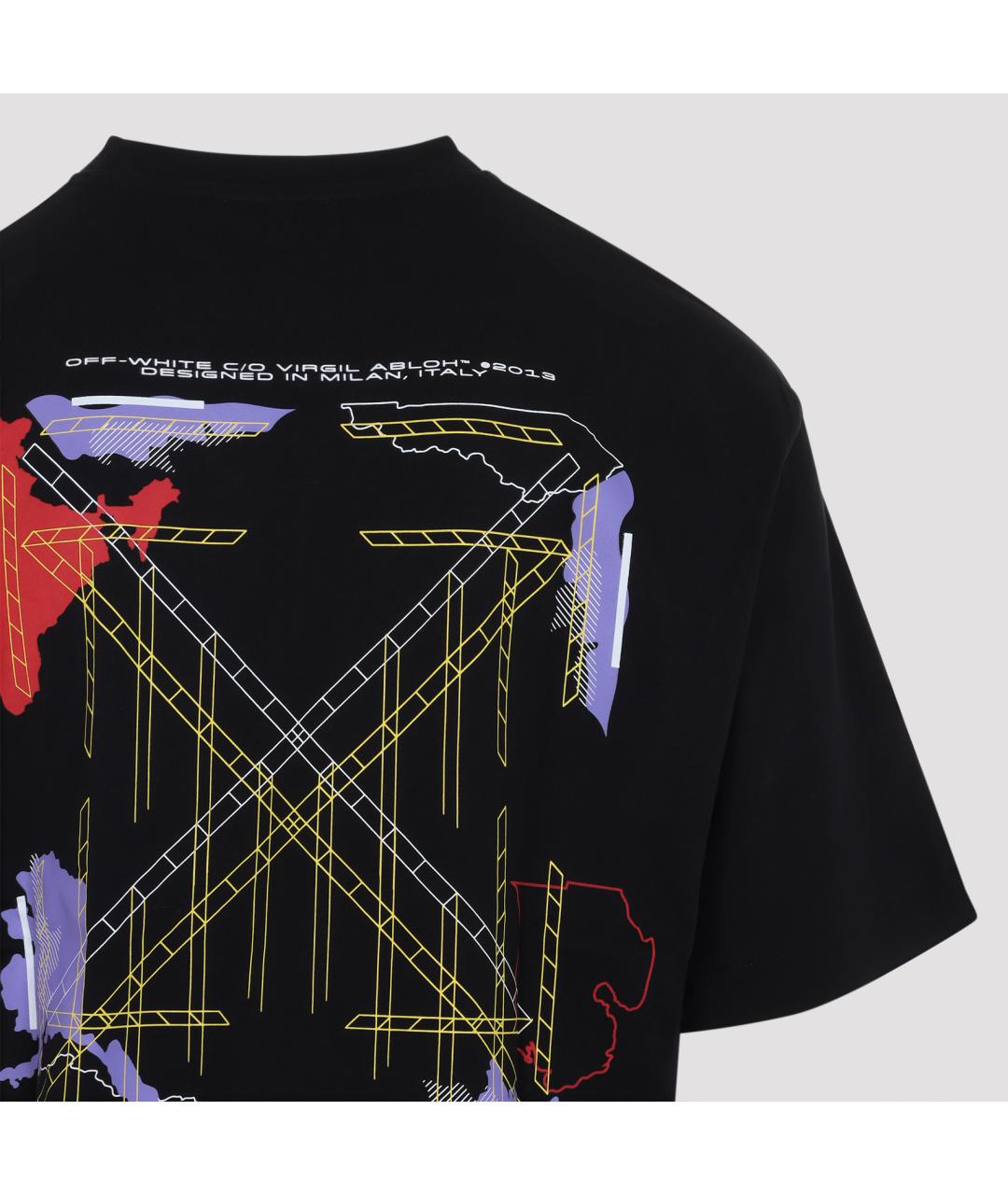 OFF-WHITE Черная хлопковая футболка, фото 5