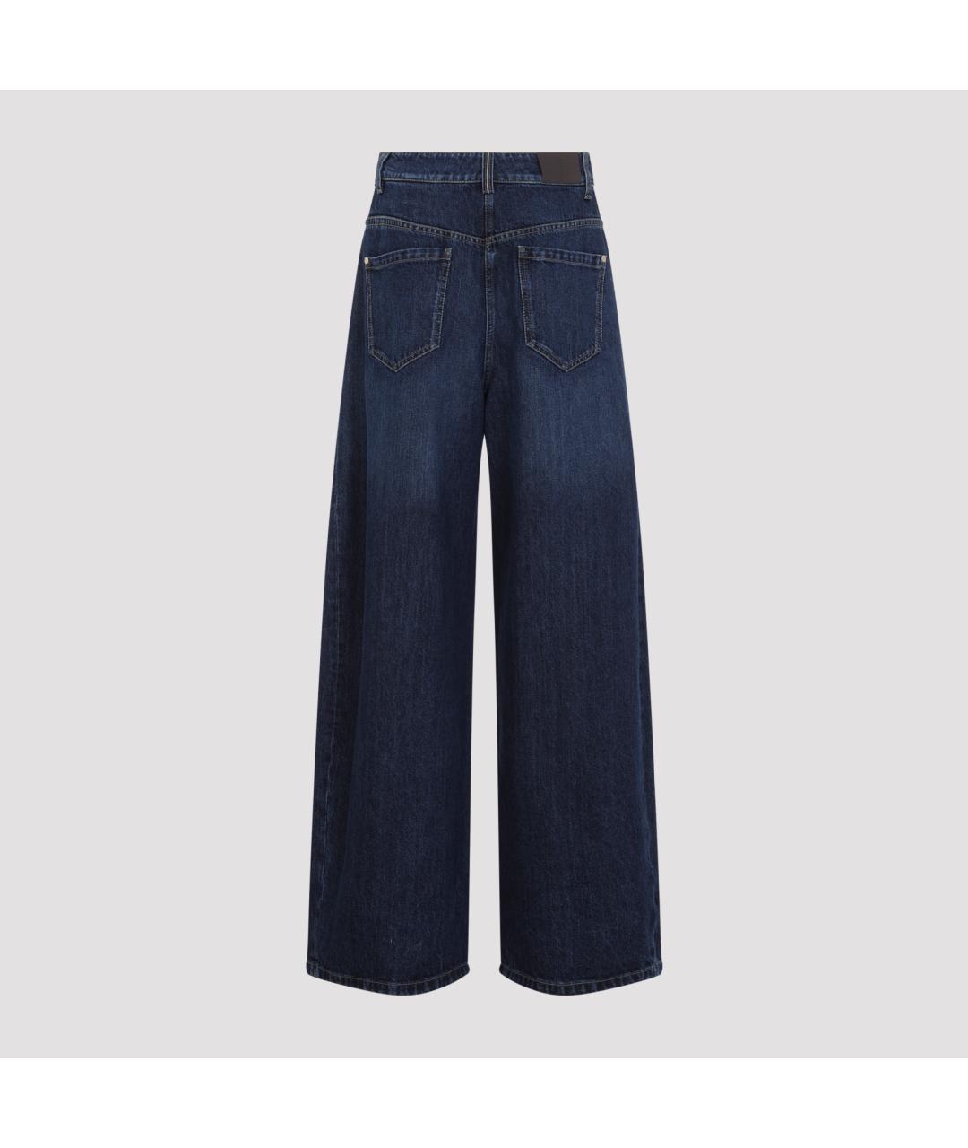 BRUNELLO CUCINELLI Синие хлопковые прямые джинсы, фото 3