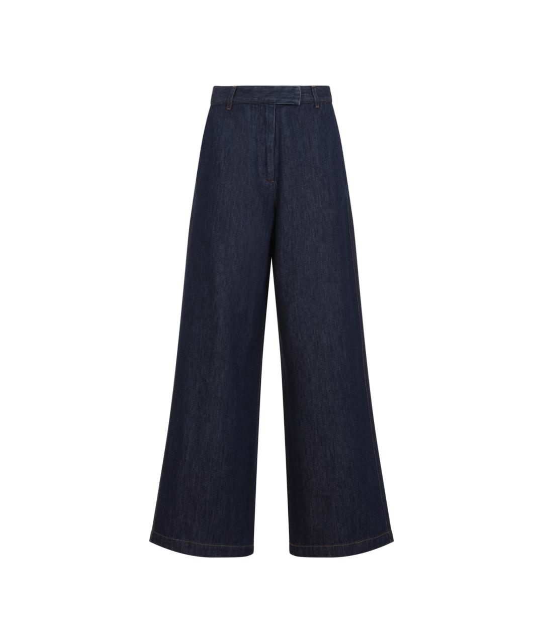 DRIES VAN NOTEN Синие хлопковые прямые джинсы, фото 1