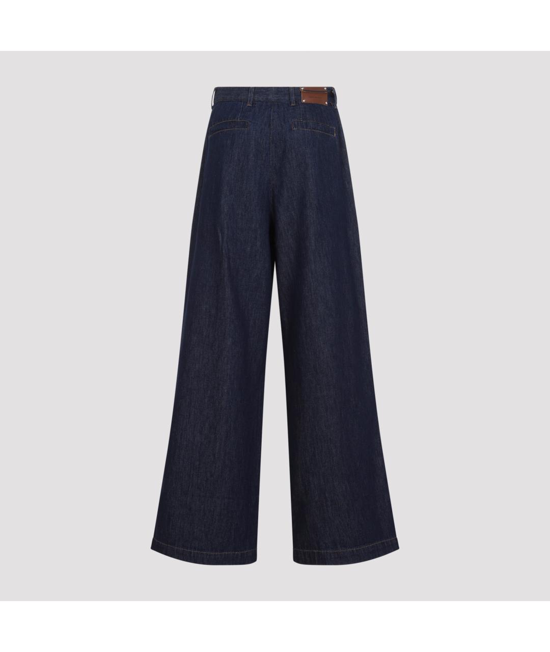 DRIES VAN NOTEN Синие хлопковые прямые джинсы, фото 2