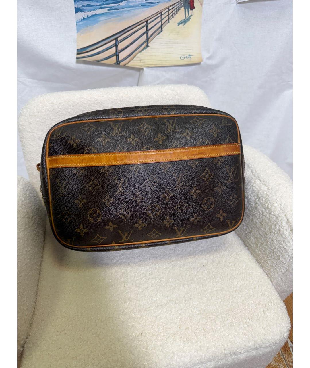 LOUIS VUITTON Коричневая канва сумка через плечо, фото 6