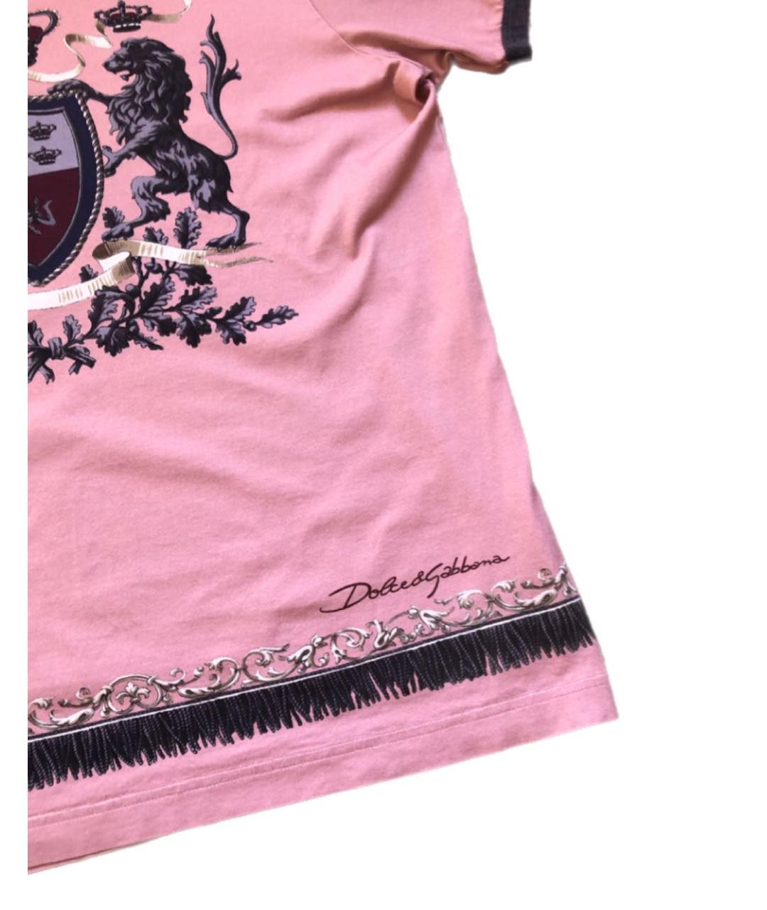 DOLCE&GABBANA Коралловая хлопковая футболка, фото 3