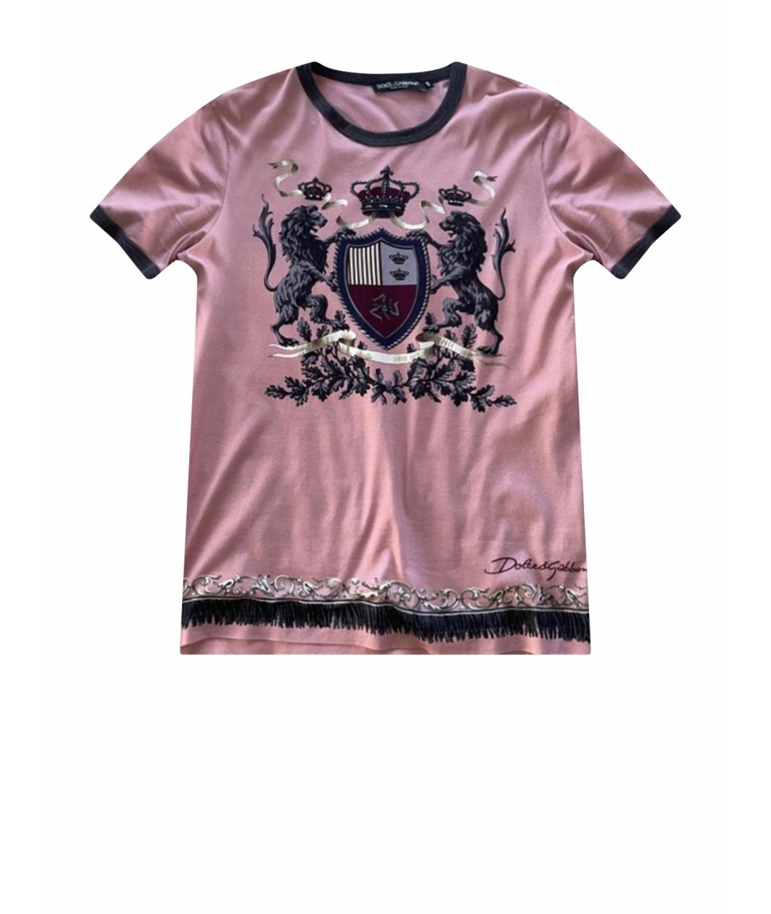 DOLCE&GABBANA Коралловая хлопковая футболка, фото 1