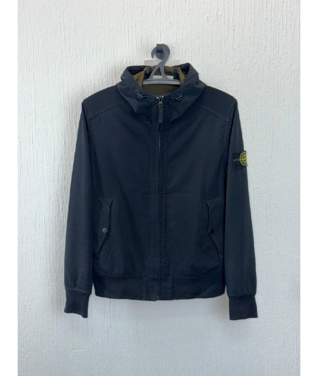 STONE ISLAND Темно-синяя полиэстеровая куртка, фото 6