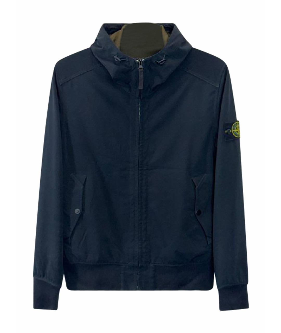 STONE ISLAND Темно-синяя полиэстеровая куртка, фото 1