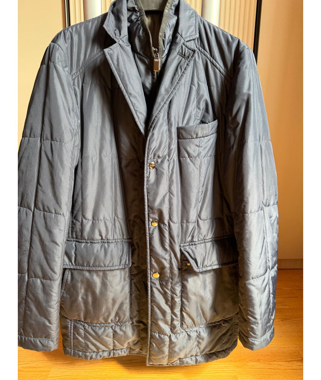 CANALI Темно-синяя полиэстеровая куртка, фото 1