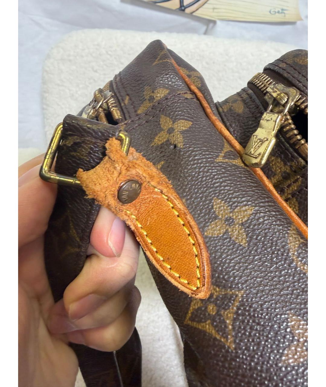 LOUIS VUITTON Коричневая канва сумка через плечо, фото 3