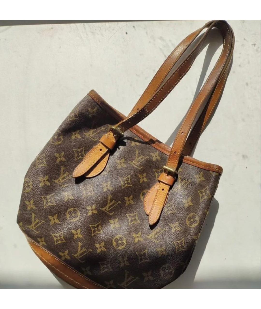 LOUIS VUITTON Коричневая канва сумка тоут, фото 6