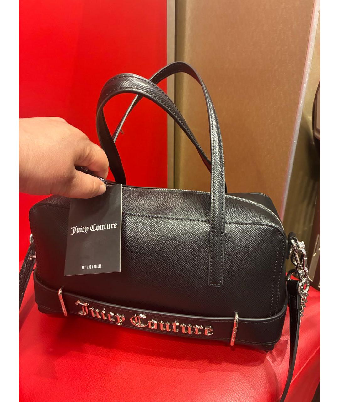 JUICY COUTURE Черная сумка с короткими ручками из искусственной кожи, фото 5