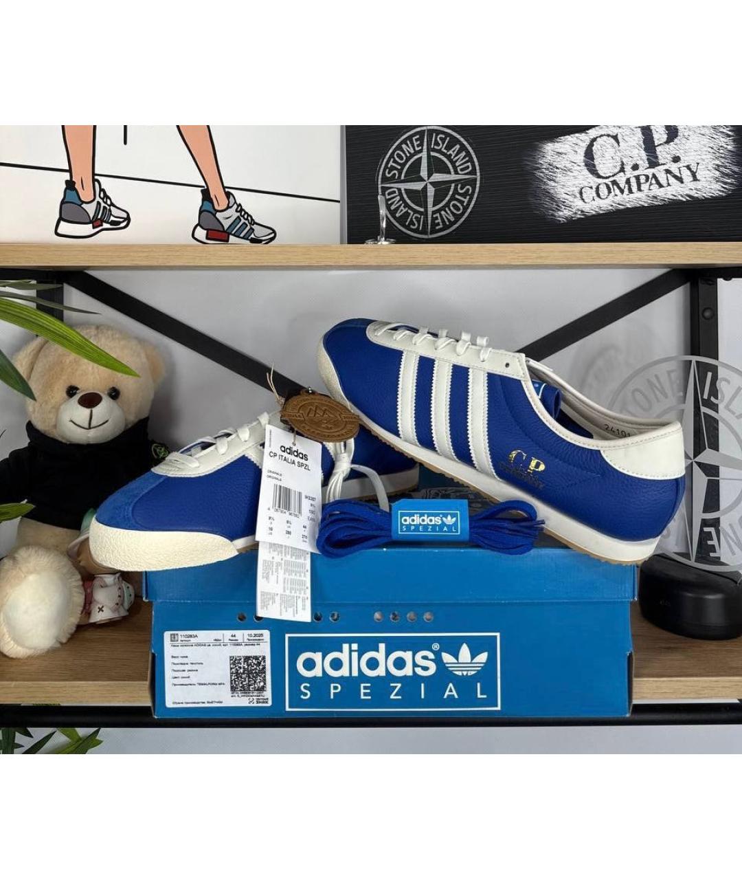 ADIDAS Синие кожаные низкие кроссовки / кеды, фото 4