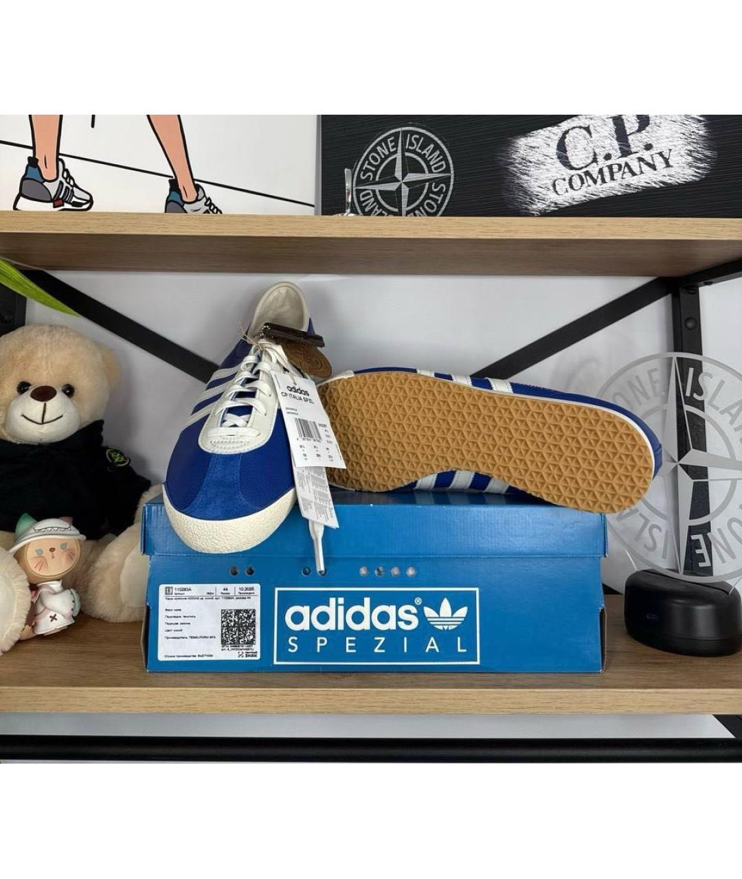 ADIDAS Синие кожаные низкие кроссовки / кеды, фото 3
