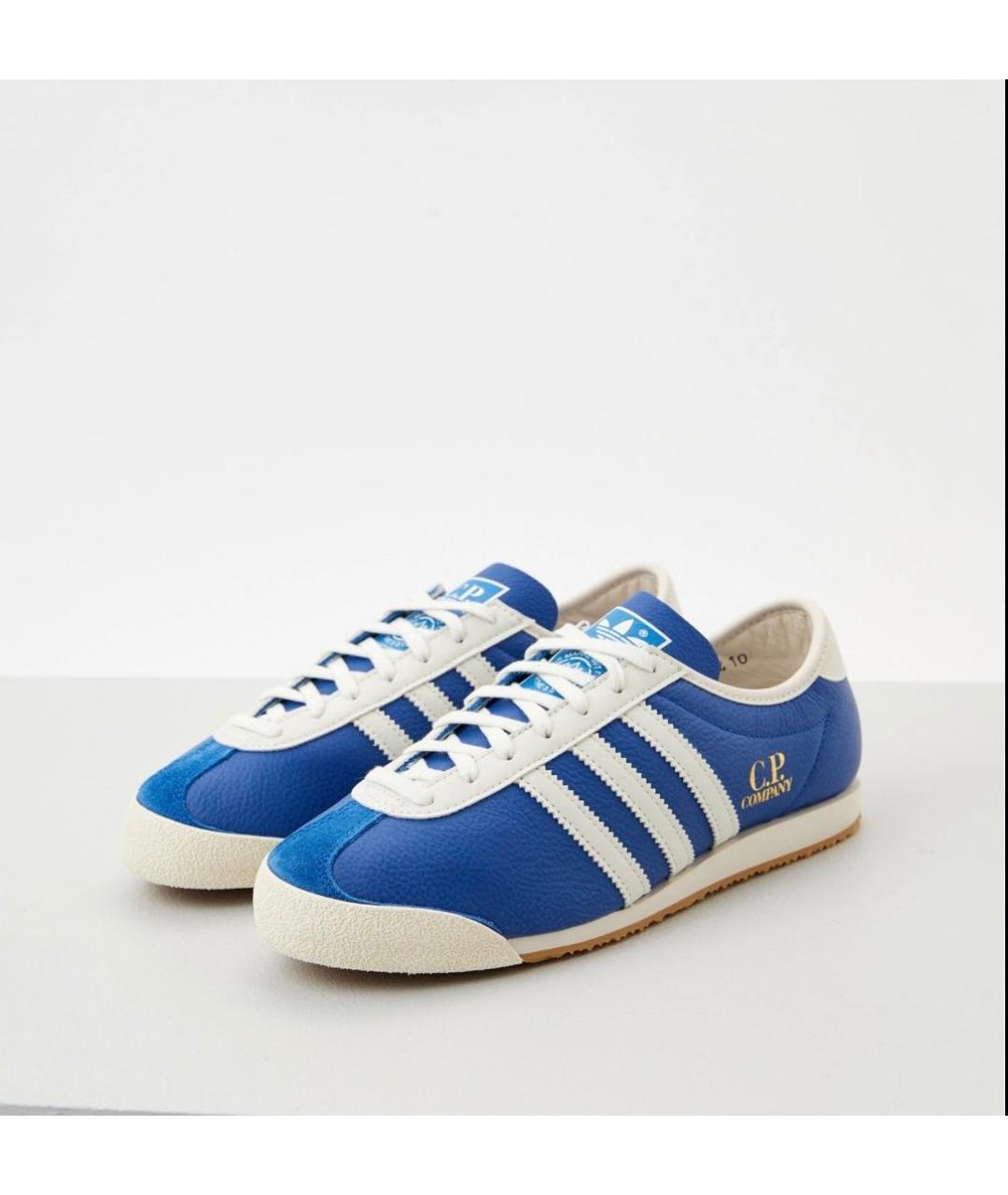 ADIDAS Синие кожаные низкие кроссовки / кеды, фото 2