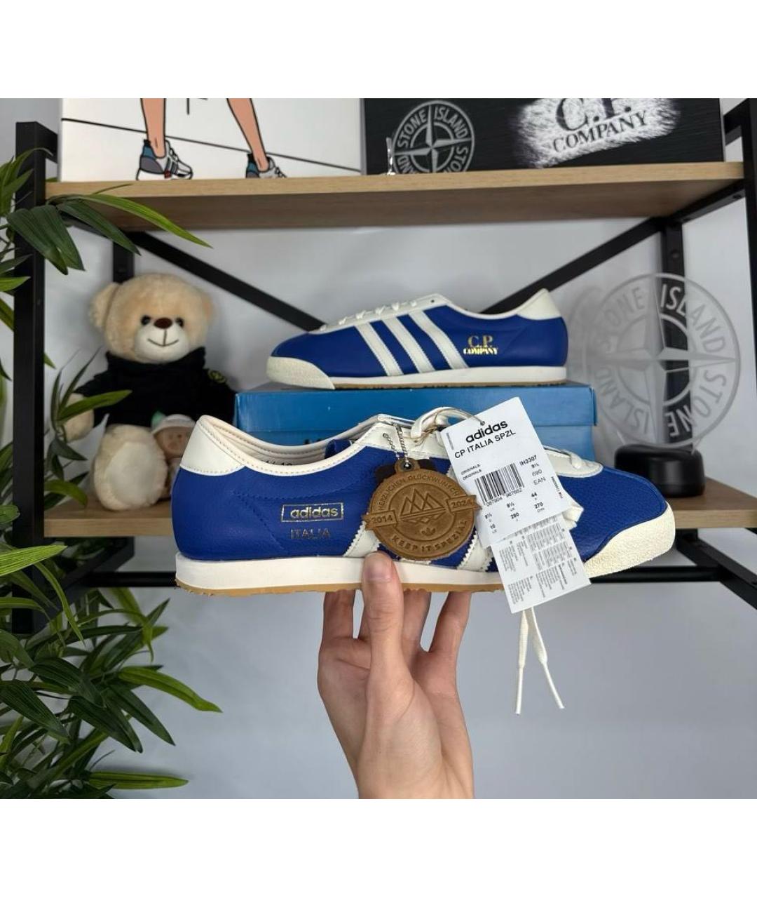 ADIDAS Синие кожаные низкие кроссовки / кеды, фото 5