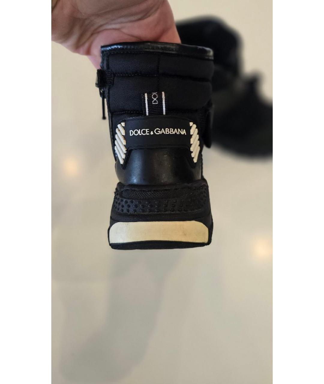 DOLCE&GABBANA Черные кожаные ботинки, фото 3