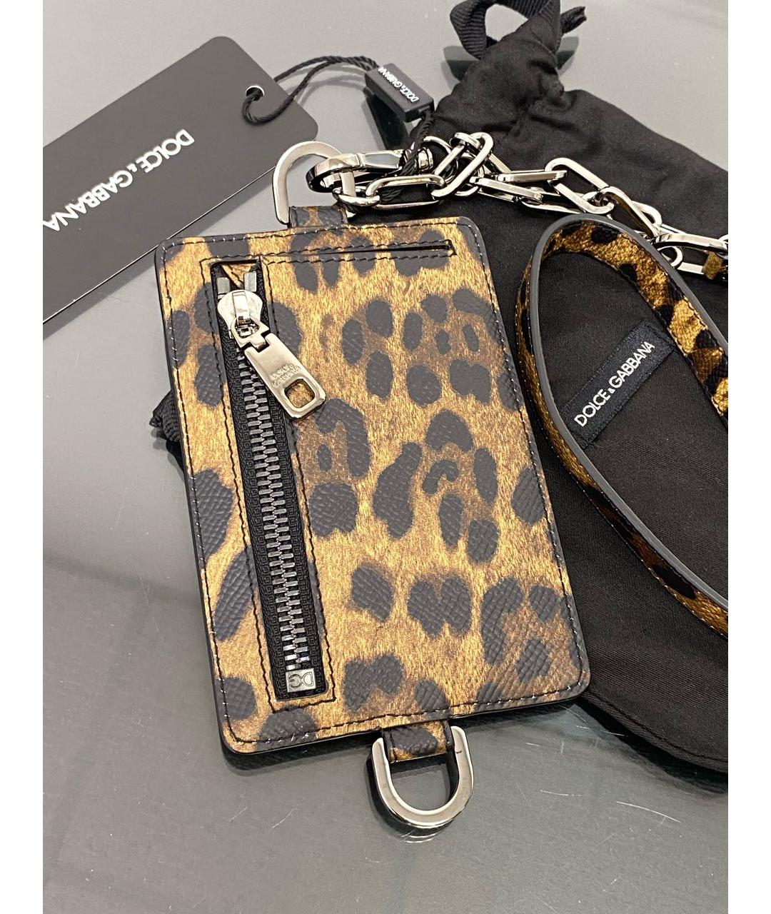 DOLCE&GABBANA Коричневый кожаный кардхолдер, фото 3