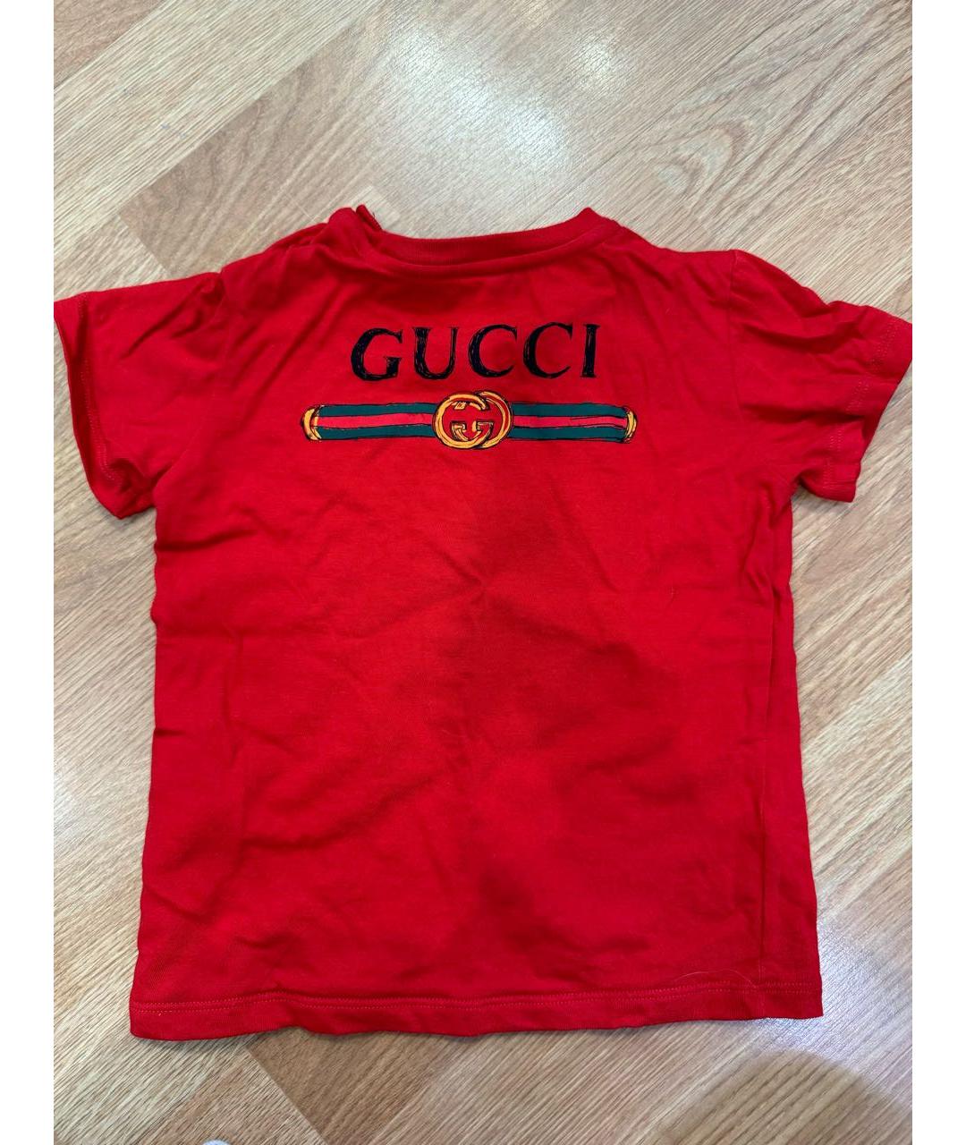 GUCCI Красная детская футболка, фото 2