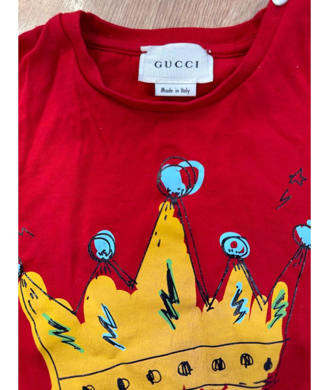 GUCCI Красная детская футболка, фото 3