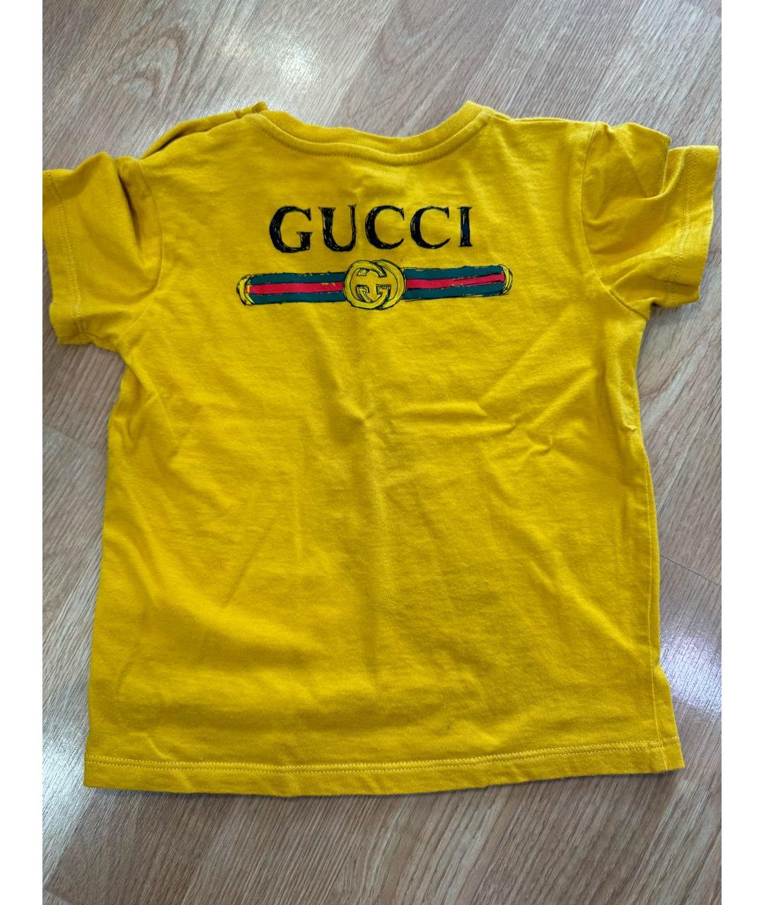GUCCI Горчичная детская футболка, фото 2