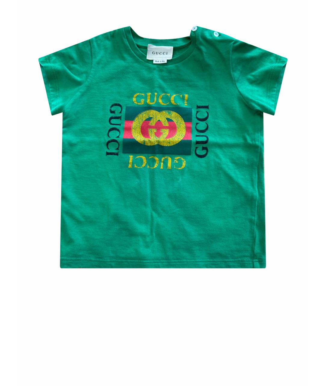 GUCCI Зеленая детская футболка, фото 1