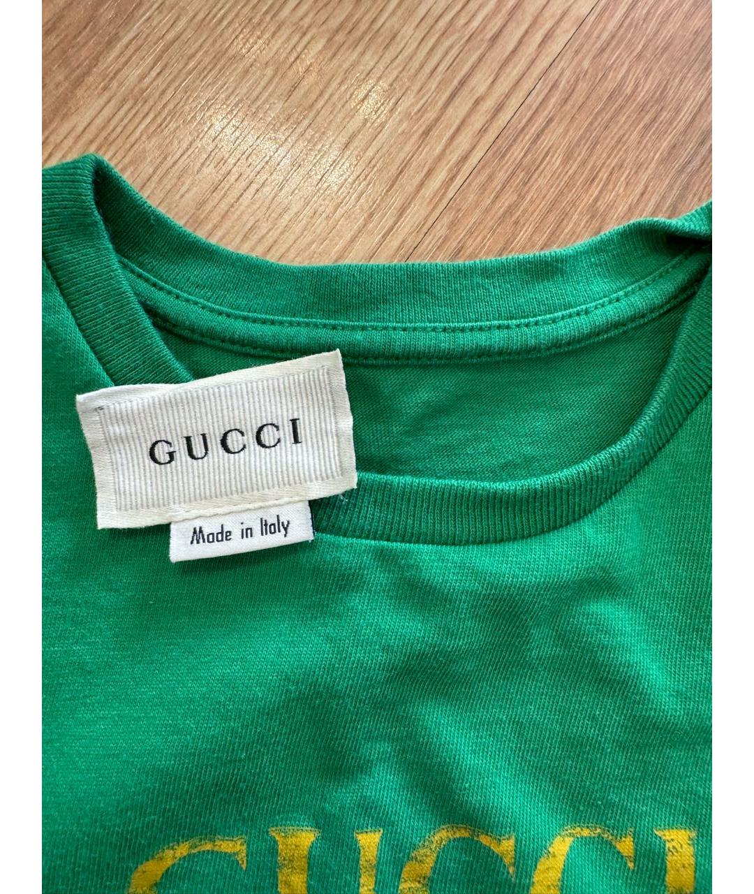 GUCCI Зеленая детская футболка, фото 3