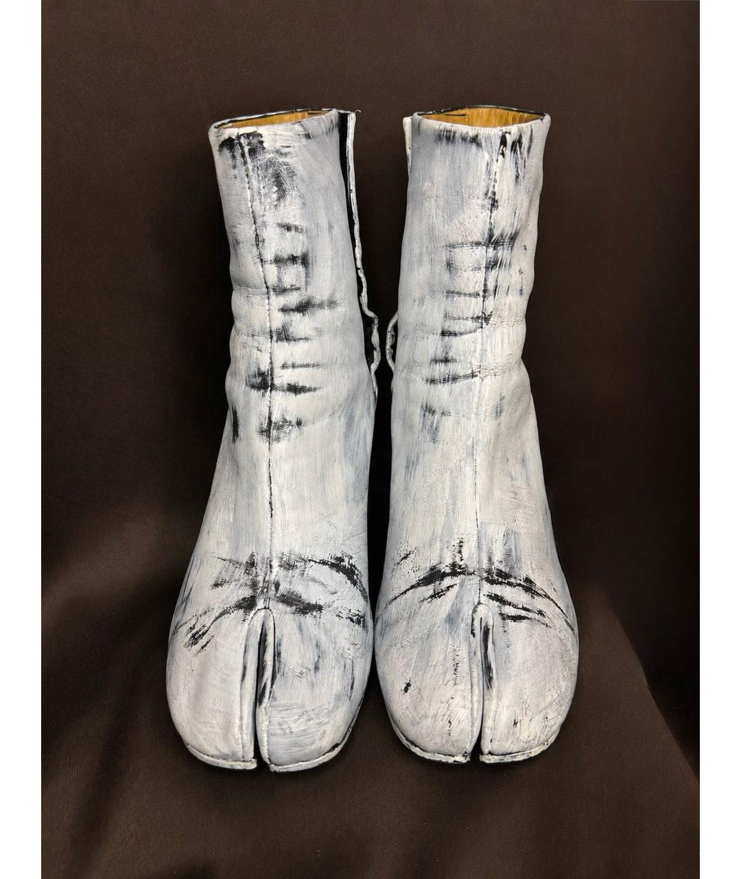 MAISON MARGIELA Белые кожаные ботильоны, фото 3