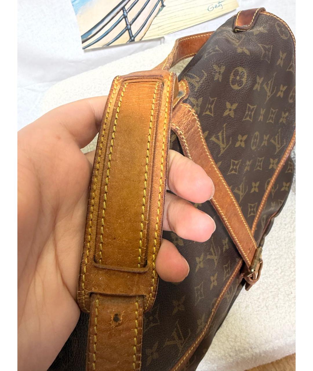 LOUIS VUITTON Коричневая канва сумка через плечо, фото 5
