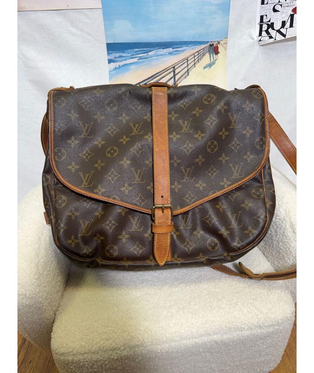LOUIS VUITTON Коричневая канва сумка через плечо, фото 7