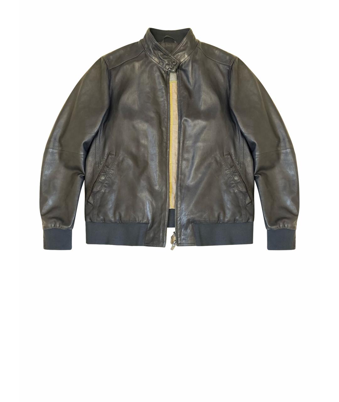 CORNELIANI Темно-синяя кожаная куртка, фото 1