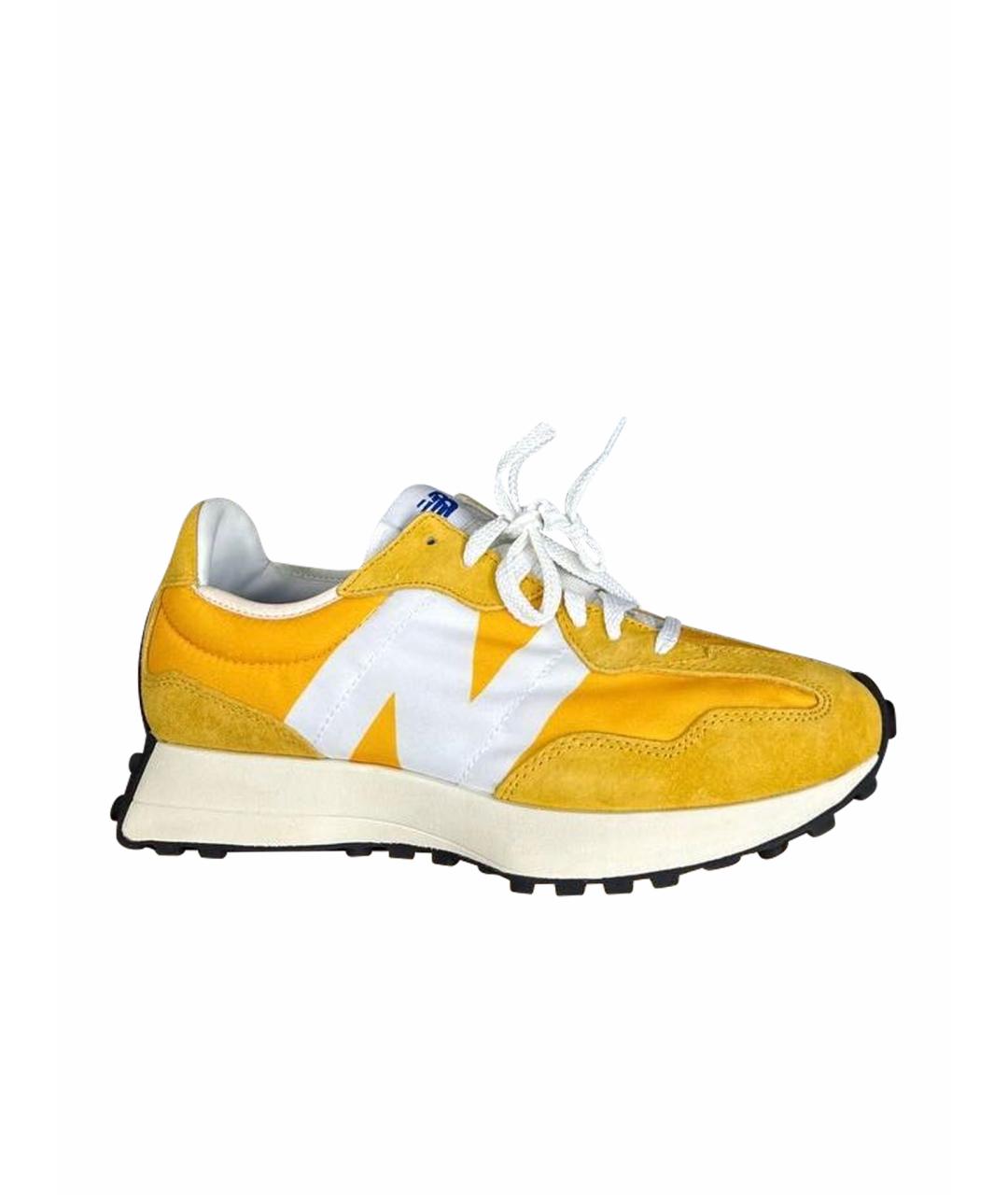 NEW BALANCE Желтые замшевые низкие кроссовки / кеды, фото 1