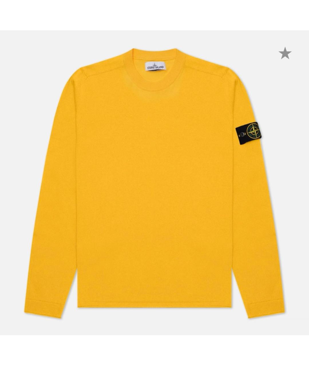 STONE ISLAND Желтый хлопковый джемпер / свитер, фото 8